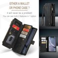 thumbnail image 6 of for iPhone XR Case Wallet for Women and Men, iPhone XR Case, PU Leather Magnetic Flip Strap Wristlet Zipper Card Holder Wallet Business Phone Cover for iPhone XR, Black, 6 of 10