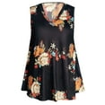 thumbnail image 6 of USSUMA Plus Womens Tops Dressy Casual Womens Plus Size V Neck Henley Tank Tops Summer Sleeveless Floral Print Flowy Casual Tunic Tops Shirts, 6 of 8