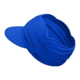thumbnail image 5 of Gsakboxl Women UPF50+ Foldable Ponytail Sun Visor Cap, Ice Feel Lightweight Large Brim Empty Top Sports Hat for Outdoor Workout Hiking Bucket Hat Blue One Size, 5 of 7