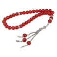thumbnail image 4 of Cuentas de oración musulmanas rojas de 33 cuentas, brillantes, hermosas, exquisitas, brillantes, elegantes, cuentas de oración Tasbih para adoración., 4 of 14