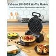 thumbnail image 2 of Waffle Maker, Yabano Stainless Steel Flip Belgian Waffle Iron with Non-Stick Surfaces, Save Space Design, 1080W, 2 of 7