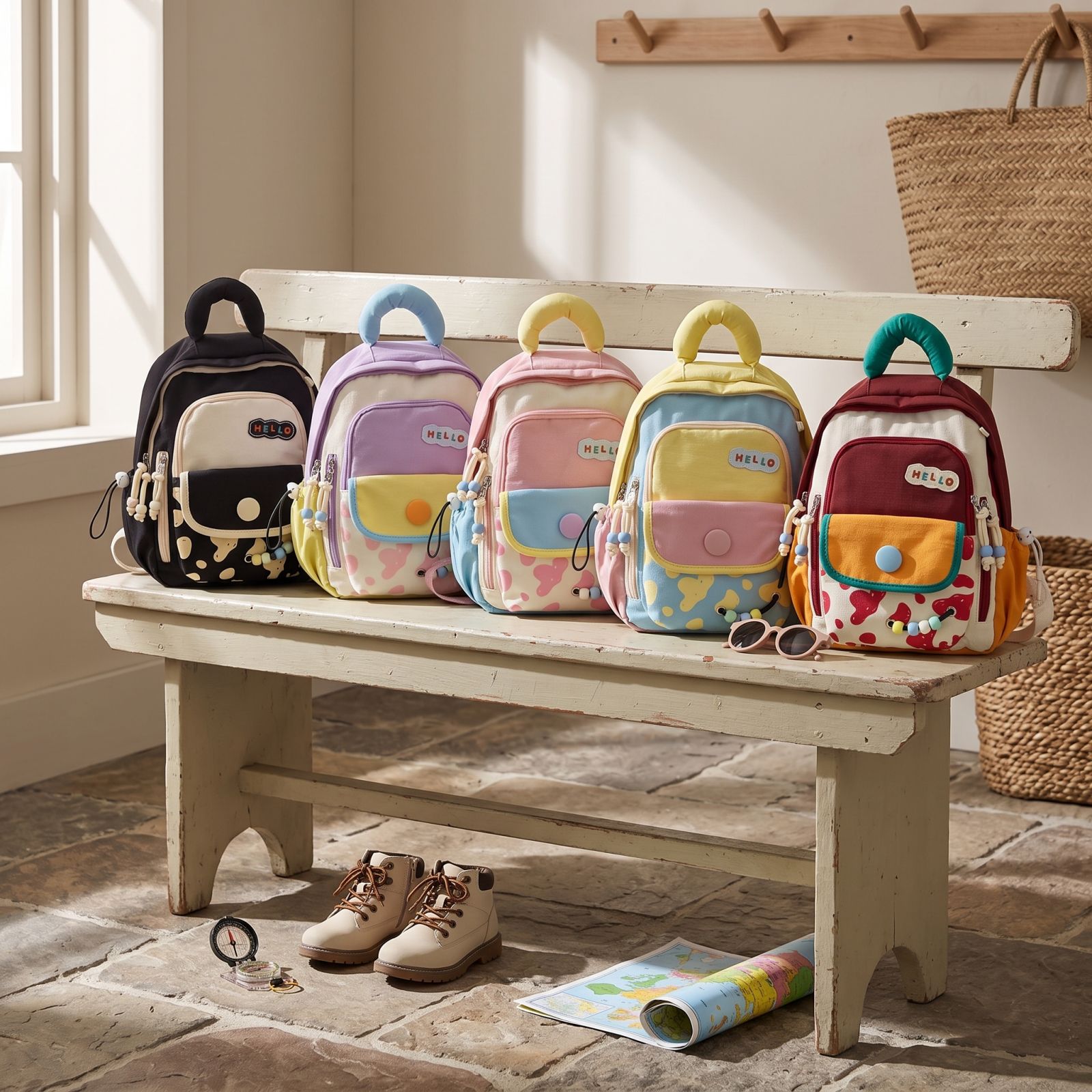 Mochila de regreso a clases | Linda mochila escolar ligera de gran capacidad para niñas, regalo para estudiantes de primaria, viajes al aire libre, lona 7