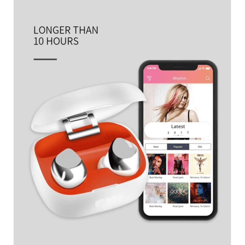 Wireless Earbuds Noise Cancelling Headphones with Bluetooth - Krane & Bauer Tornado Earbuds (White)