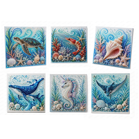 Pearl Art DIY Kit Ocean Theme,Blue Ringed Octopus 3D Diamond Painting For Adults,DIY Pearl Mosaic Craft Set With Rhinestones And Beads,Coastal Wall Art Decor Gift For Beginners