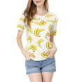 thumbnail image 6 of INSPIRE CHIC Women's Short Sleeves Pmpkin Banana Printing Casual T-Shirt, 6 of 6