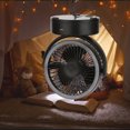 thumbnail image 2 of Ventilador portátil para acampar con linterna LED, batería recargable de 4800 mAh, Kit de ventilador de escritorio USB para tienda de campaña de emergencia Hurricane RV Car WD.WDQZL Hogar, 2 of 3