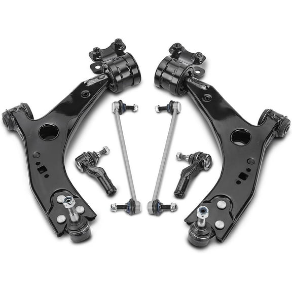 A-Premium 6Pcs Front Suspension Kit, Lower Control Arm, Outer Tie Rod End, Sway Bar Link, Compatible with Volvo C70 2006-2013, C30 2008-2013, S40 2005-2011, V50 2005-2011