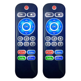 2PC Backlit Remote for Roku TV TCL/Hisense/Sharp/Philips/Onn/Element/Westinghouse