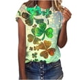 thumbnail image 1 of Amzcrzy Womens Tops Mode Imprimé Trèfle T-Shirt de la Saint-Patrick Col Rond T-Shirts de la Saint-Patrick Décontractés Tendance Manches Courtes Hauts pour Femme, 1 of 5