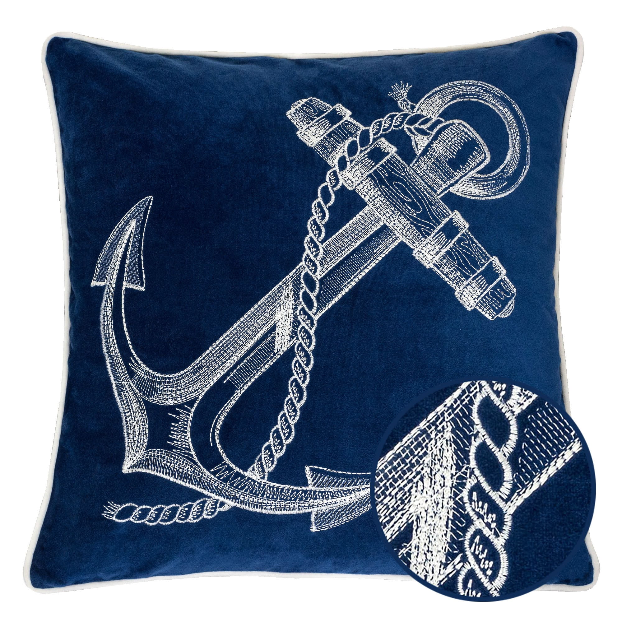 Amry Blue Graphic Polyester 20 in. x 20 in. Throw Pillow
