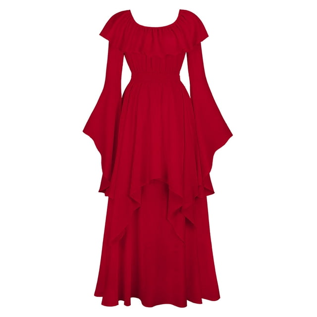 UPPADA Liquidation Robes d'Invitée de Mariage avec Manches Flare pour Femmes Robe de Cocktail Chic Robes de Bal d'Hiver Robes de Cocktail Formelles Robe Bleue et Rouge