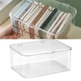 thumbnail image 3 of Desk Storage Box Plastic Large Capacity Dustproof Multi Functional Phone Case Storage Holder with Lid Transparent, 3 of 7