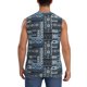 thumbnail image 4 of Fotbe Snowflake Vintage Pattern Men's Camiseta sin Mangas Estampada para Hombres, Playera Casual para Gimnasio, Entrenamiento, Playa-X-Large, 4 of 7