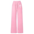 thumbnail image 4 of Mercatoo Heart Print Sweatpants for Girls Baggy Athletic Pants Wide Leg 𝗬2K 𝗗rawstring Elastic Waist Joggers with Pocket, 4 of 7