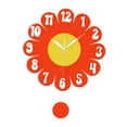 thumbnail image 1 of Bonito y silencioso reloj floral, ideal para aprender a decir la hora. Movimiento silencioso. rojo, 1 of 9