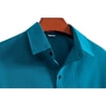 thumbnail image 5 of Men's Shirts Short Sleeve Casual Shirts Button Down Shirt Beach Summer Wedding Shirt Cyan L, 5 of 8