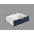 thumbnail image 5 of S-HOME Modern 3 Drawer Dresser in White and Navy Blue, Versatile Storage Cabinet Ideal for Bedroom and Living Room Decor, 5 of 6