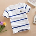 thumbnail image 2 of RUTAYY Child Boys' Tshirt Striped short sleeve Comfortable Outdoor Activities wear Classic Versatile Tops , White, 9-10 Years, 2 of 3