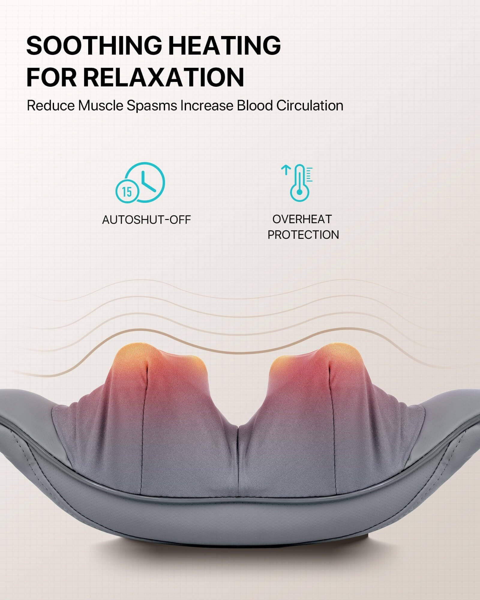 ALLJOY Shiatsu Neck Back Shoulder Massager with Heat, Rechargeable Shiatsu 3d Cordless Neck Heat Massager, Home, Car, and Office Use