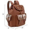 thumbnail image 3 of Wrangler Backpack Purse for Women Men Floral Tooled Designer Travel Bags, Brown, 3 of 8