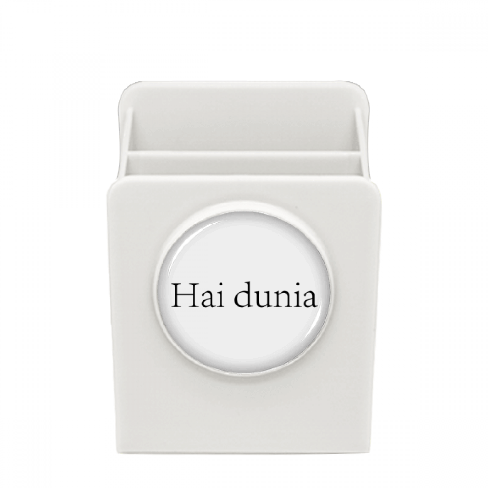 Hello World Malay Art Deco Fashion Desk Pencil Holder Cup Pen Organizer