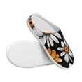 thumbnail image 3 of Yiaed Yellow White Daisy Pattern Print Slippers Fuzzy Warm Cozy Slippers Non Slip House Slippers For Indoor Outdoor Slippers House Slippers-8, 3 of 7