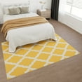 thumbnail image 6 of Ottomanson Trellis Area Rug 5' x 6'6" - Non Slip Low Pile Carpet, Yellow, 6 of 8
