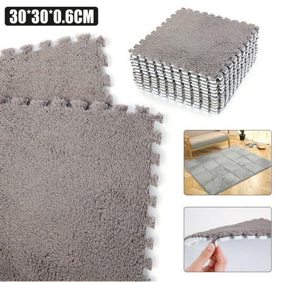 Shaggy Soft Foam Mat Floor Tiles,Interlocking EVA Foam Padding Soft Flooring