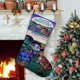 thumbnail image 1 of Super Monstruos Tema: Calcetines de Navidad, fino lino blanco para colgar en escaleras y chimenea, decoración navideña para el hogar, regalo de Navidad.54cm×38cm, 1 of 5