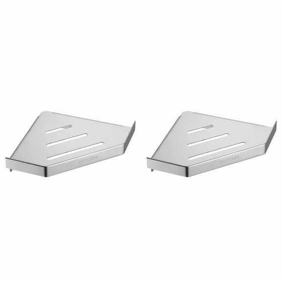 2X Corner Shelf Stainless Steel Shower Anti-Rust Corner Storage Shower Organizer Wall Mount for Kitchen Bathroom