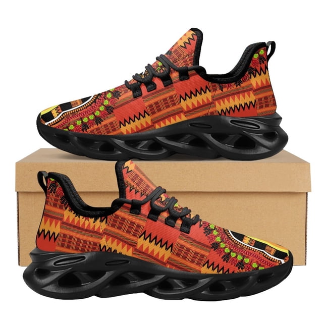 Zapatos planos de verano transpirables para mujer, con estampado gráfico simétrico bohemio, diseño de moda, para correr