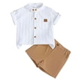 thumbnail image 6 of Toddler Boy Clothes Baby Boys Kids Summer Cotton Striped Short Sleeve Running Suit 6M 12M 18M 24M 3T 4T Tops+Shorts T-Shirt 2 Piece, 6 of 7
