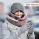 thumbnail image 5 of 2 juegos de gorros y guantes de invierno para mujer, gorro de punto holgado, gorro de invierno con ala, guante para pantalla táctil, gorro de invierno con ala., 5 of 7