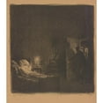 thumbnail image 2 of Albert Sterner 15x17 Black Ornate Wood Framed Double Matted Museum Art Print Titled - Sick Soul (1915), 2 of 5