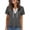 Gray, variant on Staron Women Tie Front V Neck Short Sleeve Solid Boho Vacation Beach Travel Loose Tops Blouse V-Neck Lace Up Top, Black XL