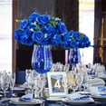 thumbnail image 4 of Blosmon Artificial Flower Kissing Balls for Wedding Table Centerpieces 2Pcs 14.2 Large Royal Blue Fake Roses Hydrangea Flower Arrangement, 4 of 7