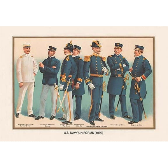 U.S. Navy Uniforms 1899 #4 Fine art canvas print (20" x 30")