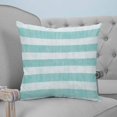 thumbnail image 4 of Pillow Covers 18x18 Set of 2, Aqua Striped Throw Pillow Covers Decorative Couch Cushion Cover, Rustic Farmhouse Stripes Microfiber Soft Square Pillowcases for Bedroom Living Room Sofa, 4 of 7
