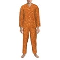 thumbnail image 4 of Kll Orange Glitter Sleepwear Mens Flannel Pajamas,Long Cotton Pj Set, 4 of 9