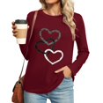 thumbnail image 2 of Mingw Womens L Crewneck Graphic Long Sleeve Pullover Tops Casual Fall Outfits, 2 of 5