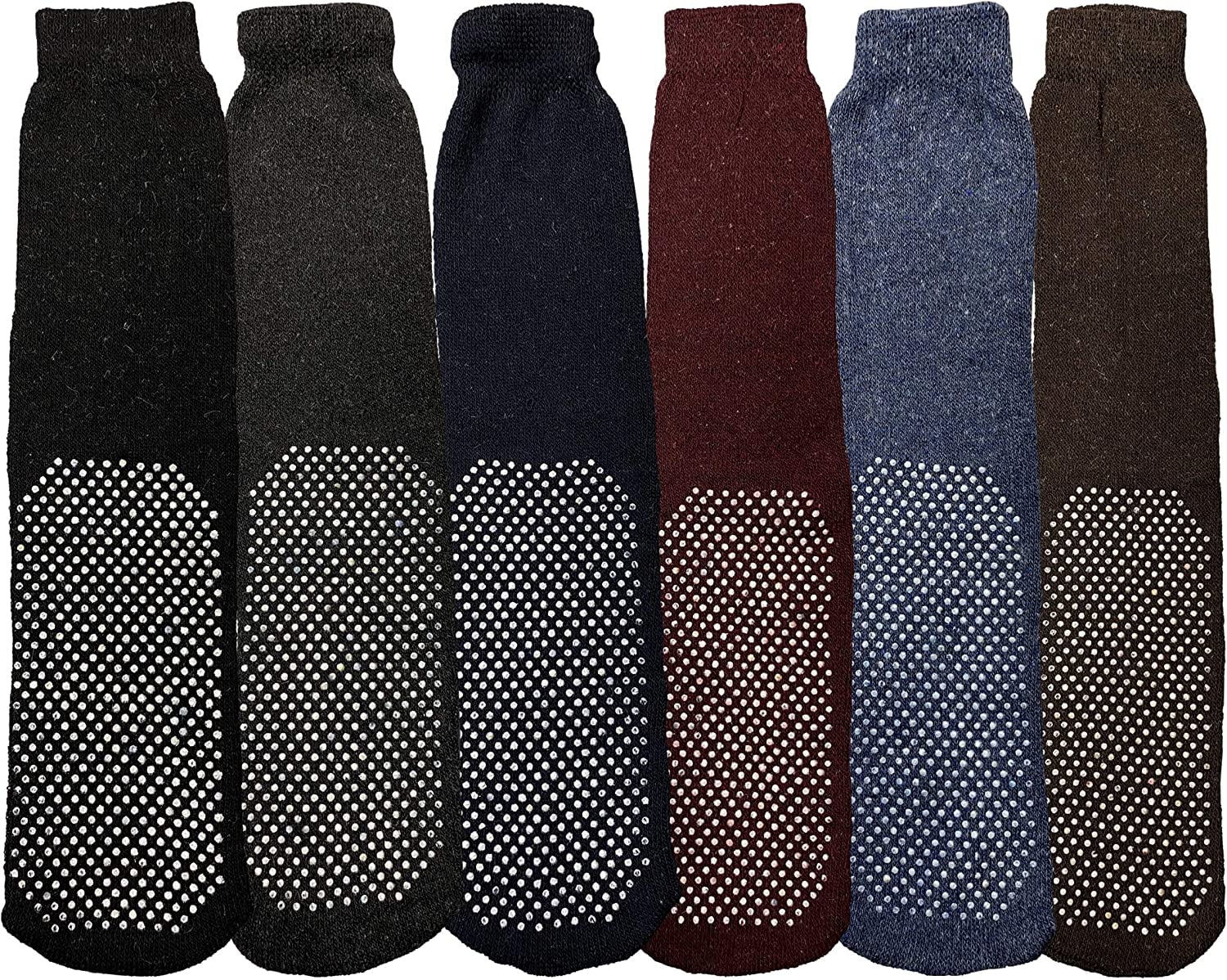 Yacht & Smith Mens Thermal Slipper Socks, NonSkid with Gripper Bottom, Hospital Tube Socks