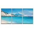 thumbnail image 2 of wall26 - 3 Piece Canvas Wall Art - Original Painting, Artwork, Oil on Canvas, Natural Beach in Greece - Modern Home Art Stretched and Framed Ready to Hang - 16"x24"x3 Panels, 2 of 4