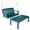 Nantucket Blue, variant on Highwood 4ft Lehigh Porch Swing with 1 Coffee Table - Outdoor, Eco-friendly, Synthetic Wood