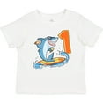 thumbnail image 3 of Inktastic First Birthday Surfing Shark with Hot Dog and Ice Cream Boys or Girls Baby T-Shirt, 3 of 5