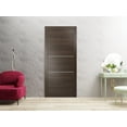 thumbnail image 3 of Sliding French Pocket Door 28 x 80 inches with | Planum 0110 Chocolate Ash with Frosted Glass | Kit Trims Rail Hardware | Solid Wood Interior Bedroom Sturdy Doors, 3 of 6