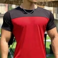 thumbnail image 7 of Timoontee Men's Casual Solid-Color Round-Neck Pullover T-shirt Short-Sleeve Top Blouses Shirts Red XL, 7 of 7