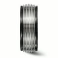 thumbnail image 3 of Edward Mirell Black Ti & Titanium Polished Grooved Ring, 3 of 7