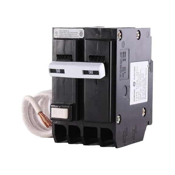 GE THQL2150GFT 50 Amp 2 Pole 120/240V Mini Circuit Breaker