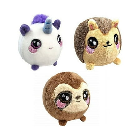 Squeezamals, 3-Pack Bundle (Simon Sloth, Haven Hedgehog, Uma Unicorn) - 3.5" Super-Squishy Foamed Stuffed Animal! Squishy, Squeezable, Cute, Soft, Adorable!