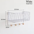 thumbnail image 2 of Wall Mounted Floating Shelves ,Floating Shelves Rustic Metal Wire Storage Shelves Display Racks Home Decor Wall shelve for Living Room, Office, Bedroom, Bathroom, Kitchen (White，Black), 2 of 7
